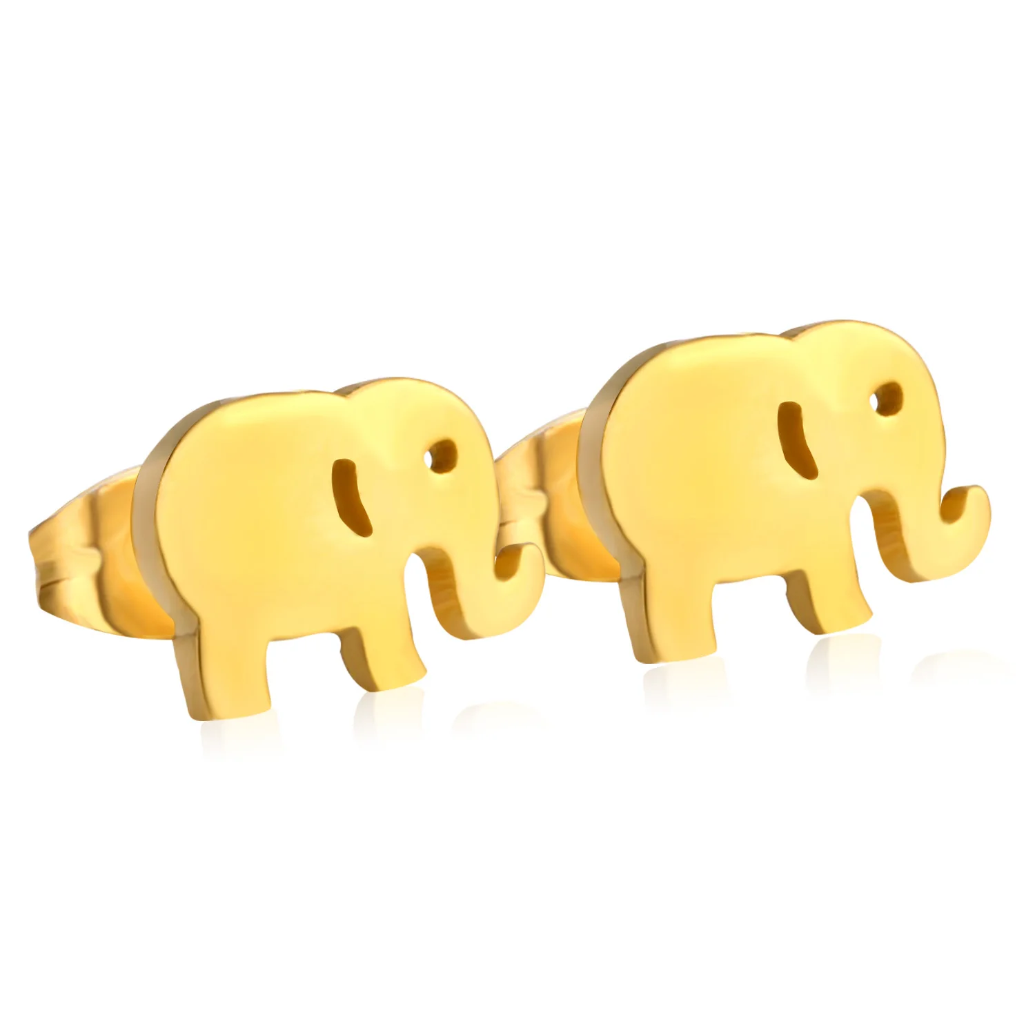 

Cute Animal Elephant Stud Earrings Stainless Steel Jewelry Korea Earrings For Girl Wholesale, Gold/silver available