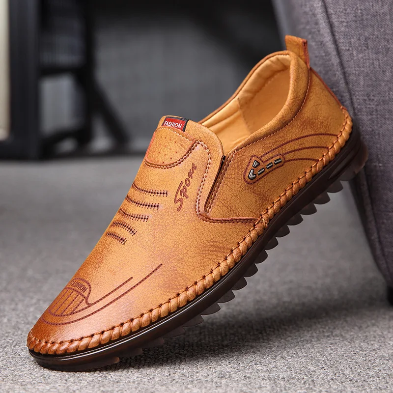 

2021 New leather shoes men's casual shoes non-slip shoes