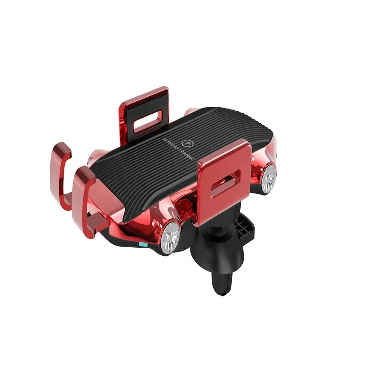 

Free Shipping Magnetic Induction Automatic Clamping 10W Wireless Charger Phone Car Holder Wireless Charger For Mobile Phone, Black,white,yellow, blue,red