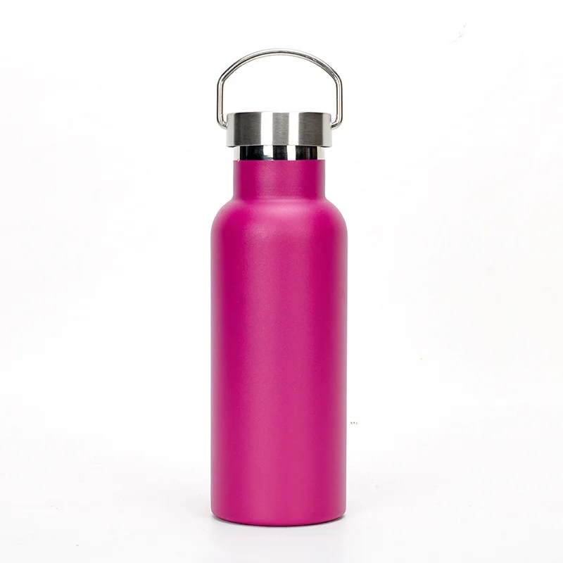 

Food Grade Stainless Steel Wide Mouth Flasks type Water Bottle and Metal Lid with Flip up Carry Handle for More Insulation