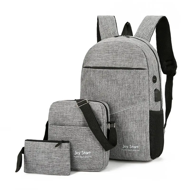 

Custom fashion urban city daily pack polyester gray color simple usb charge school backpack bag in low price for teenagers, 4 colors or customized