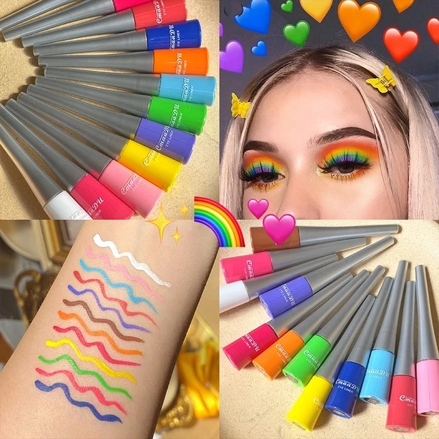 

Multicolor European And American Makeup Colorful Neon Liquid Eyeliner Pencil Waterproof Makeup Does Not Smudge Eyeliner Pen