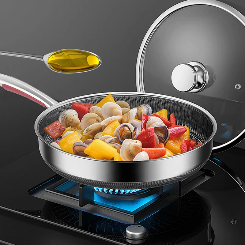 

Kitchen Modern Portable Large Industrial Cheap Non Stick Deep 4 Egg Ceramic Frying Pan, Black