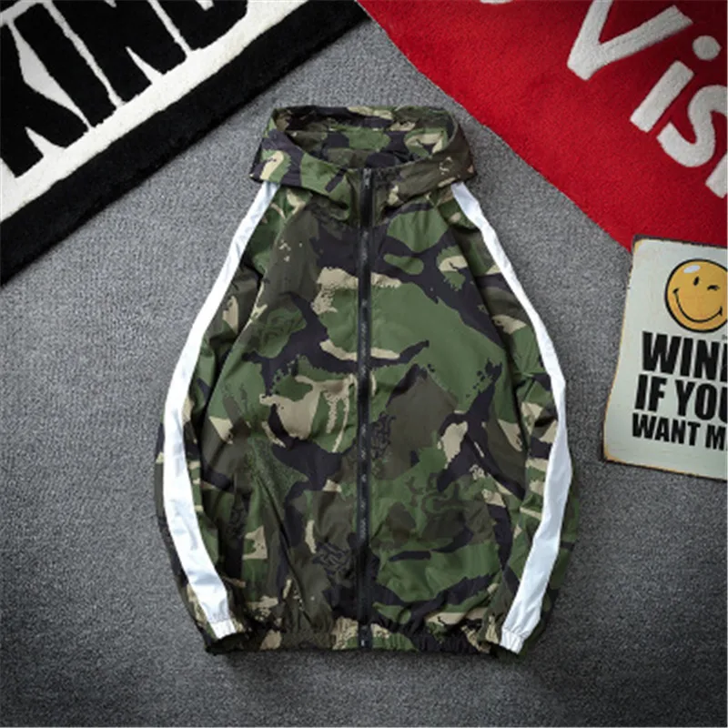 

Men's New Arrivals Camouflage Spring Autumn Jacket Handsome Hooded Slim Younger Casual Fashion Outdoor Coat