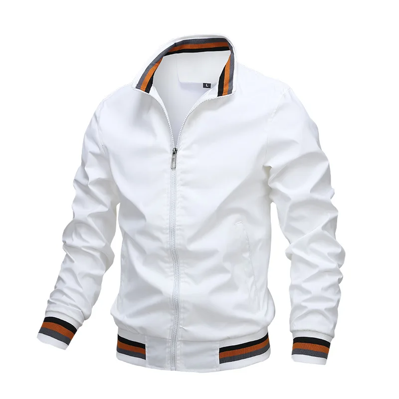 

New casual jacket men's spring and fall sport solid color coat men's Fashion casual simple jackets