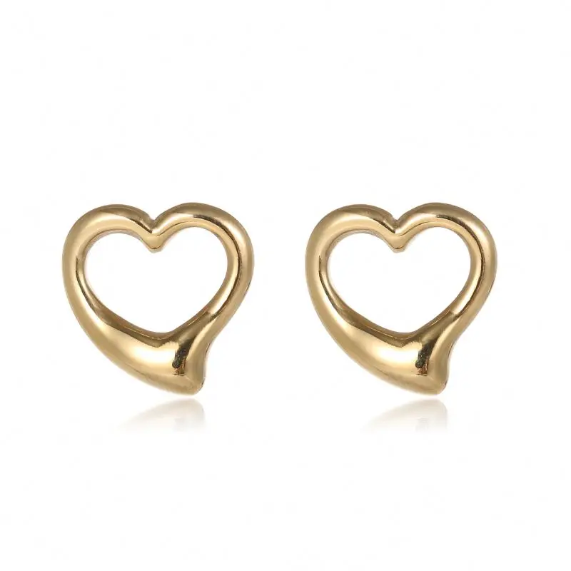 

Fashion Minimalist Heart Pendant Charm Stainless Steel Charms For 14k Gold Plated Jewelry Accessories Making, Gold color