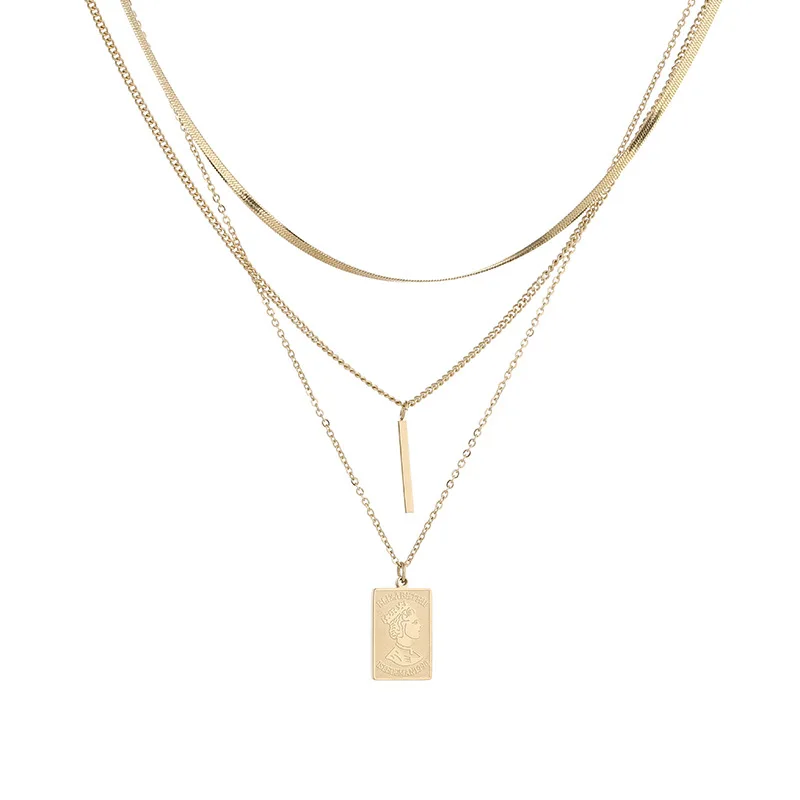 thin gold pendant necklace
