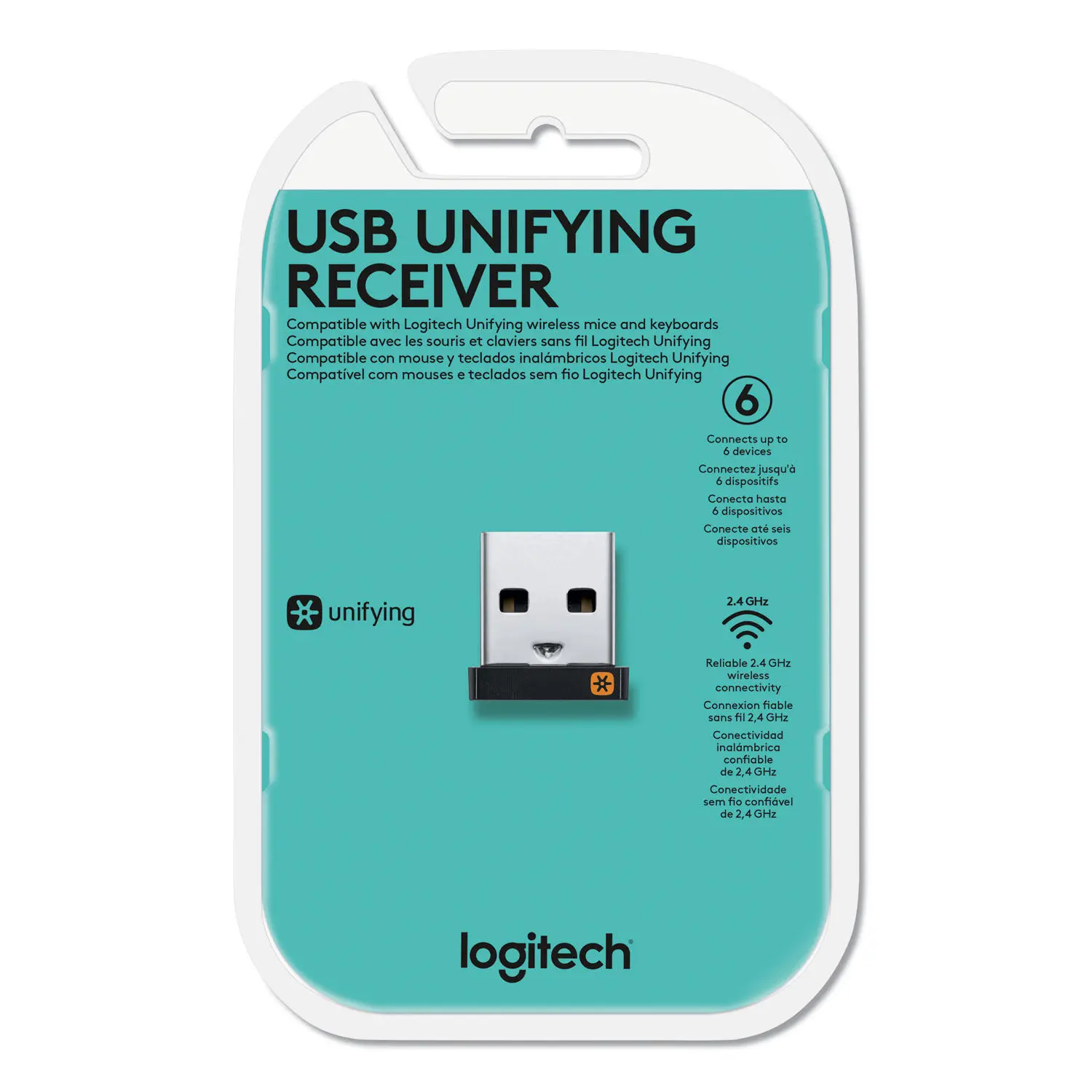 

Logitech USB Unifying Receiver Logitech Unifying Receiver 6 Channel and Nano Receiver for Logitech Wireless Mouse and keyboard