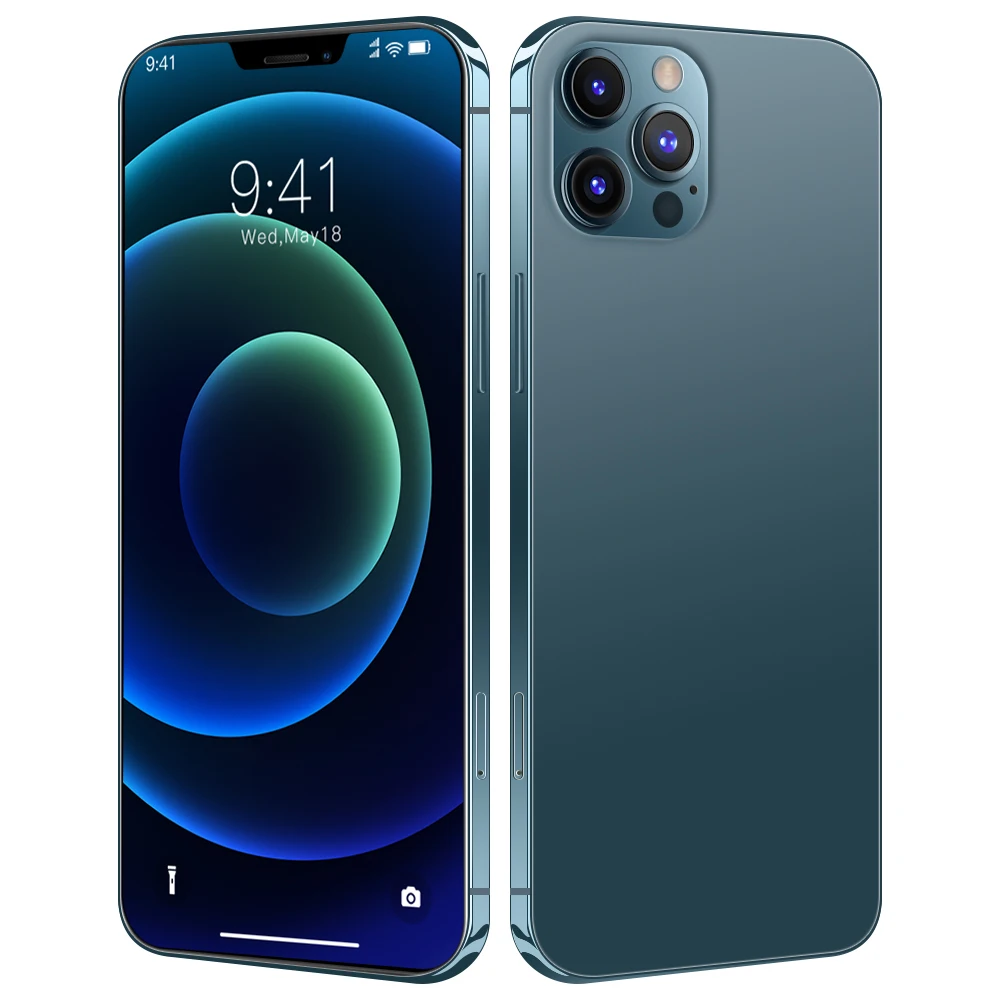

Dual SIM+SD Kard 6.7inch Display Phones 24+48MP High Resolution Mobilephone i12ProMax 8+256GB Smartphone, Matt black/matt white/matte blue