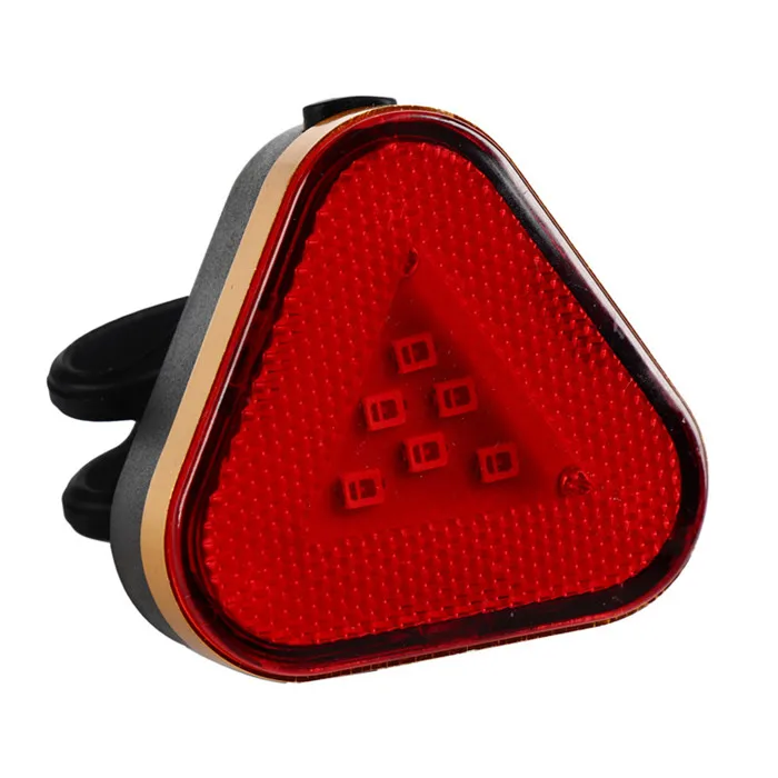 Triangle Bike Warning Taillight Safety USB Rechargeable Cycling Light Red Flash Light Bicycle Rear Lamp with Built-in Battery