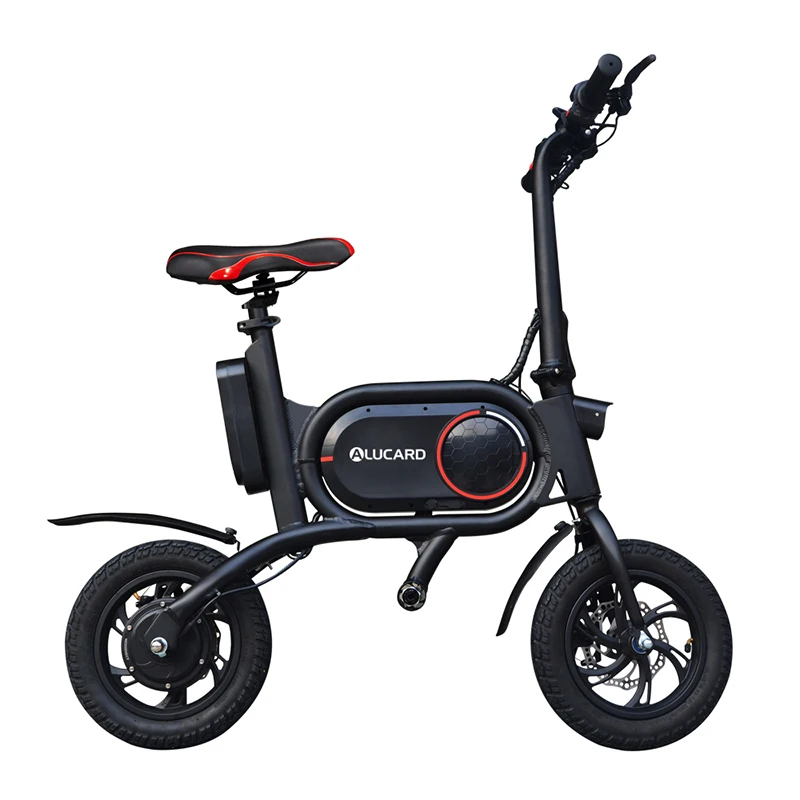 

Alucard EU Warehause new design high quality foldable 350W 12 inch two wheel electric scooter with seat for Adult, Black