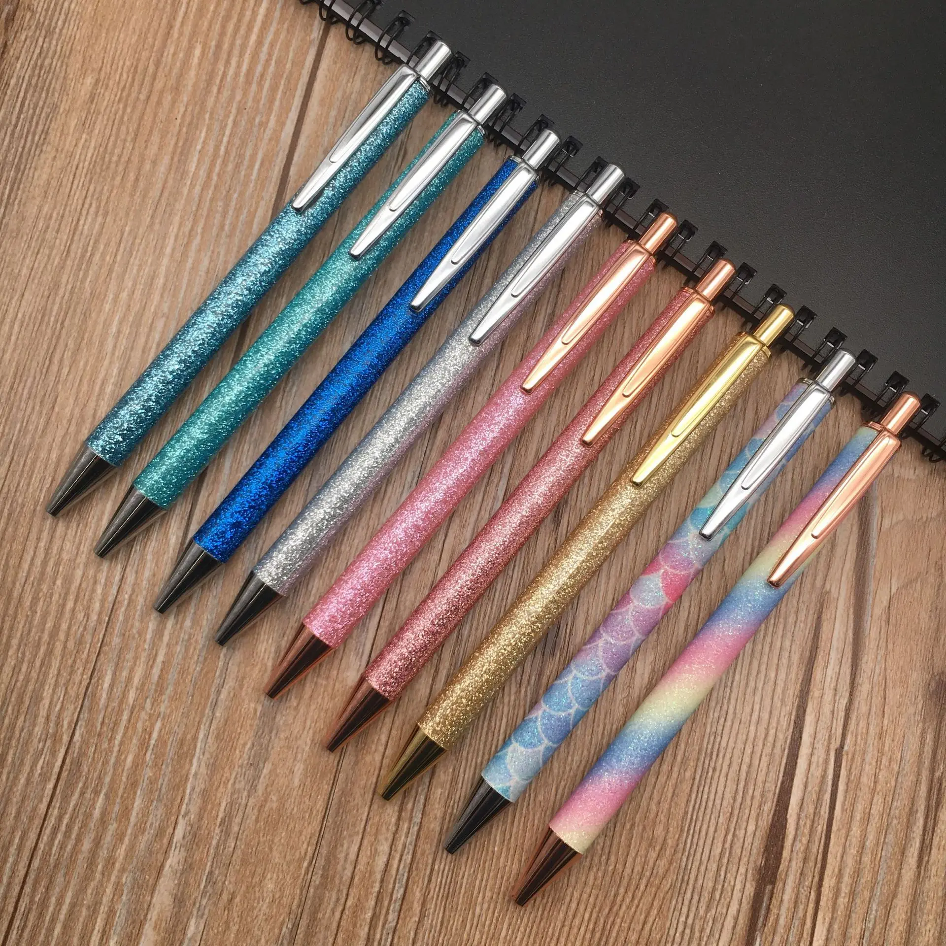 Hot sales and Popular for School and office Pen Use Metal Shiny Ball Pen Ballpoint Pen with Glitter_2053048058.jpg
