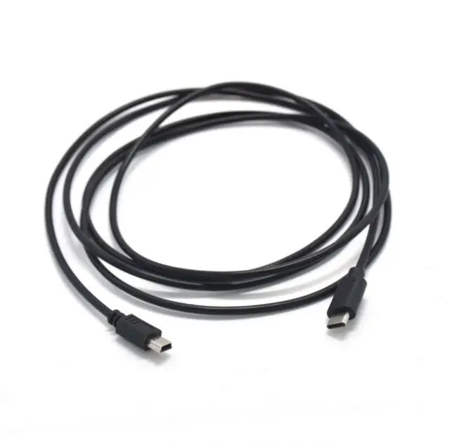 

2m USB C male to Mini usb 5pin male data transfer power charge cable for camera, Black