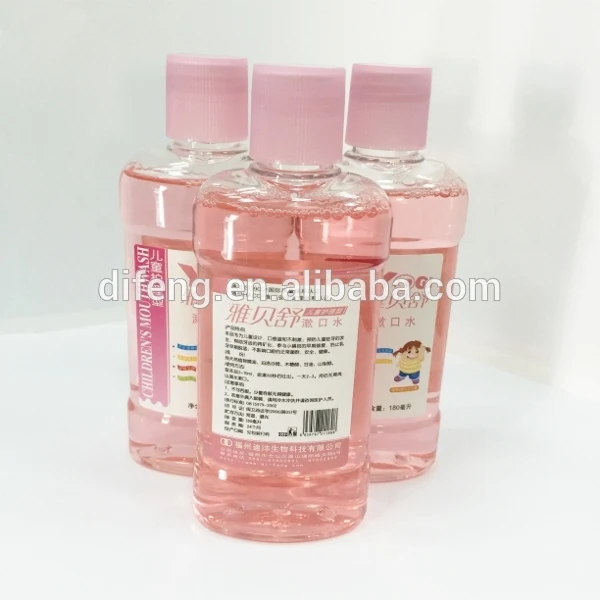 China popular 180ml kids fruit flavor pink mouth rinse