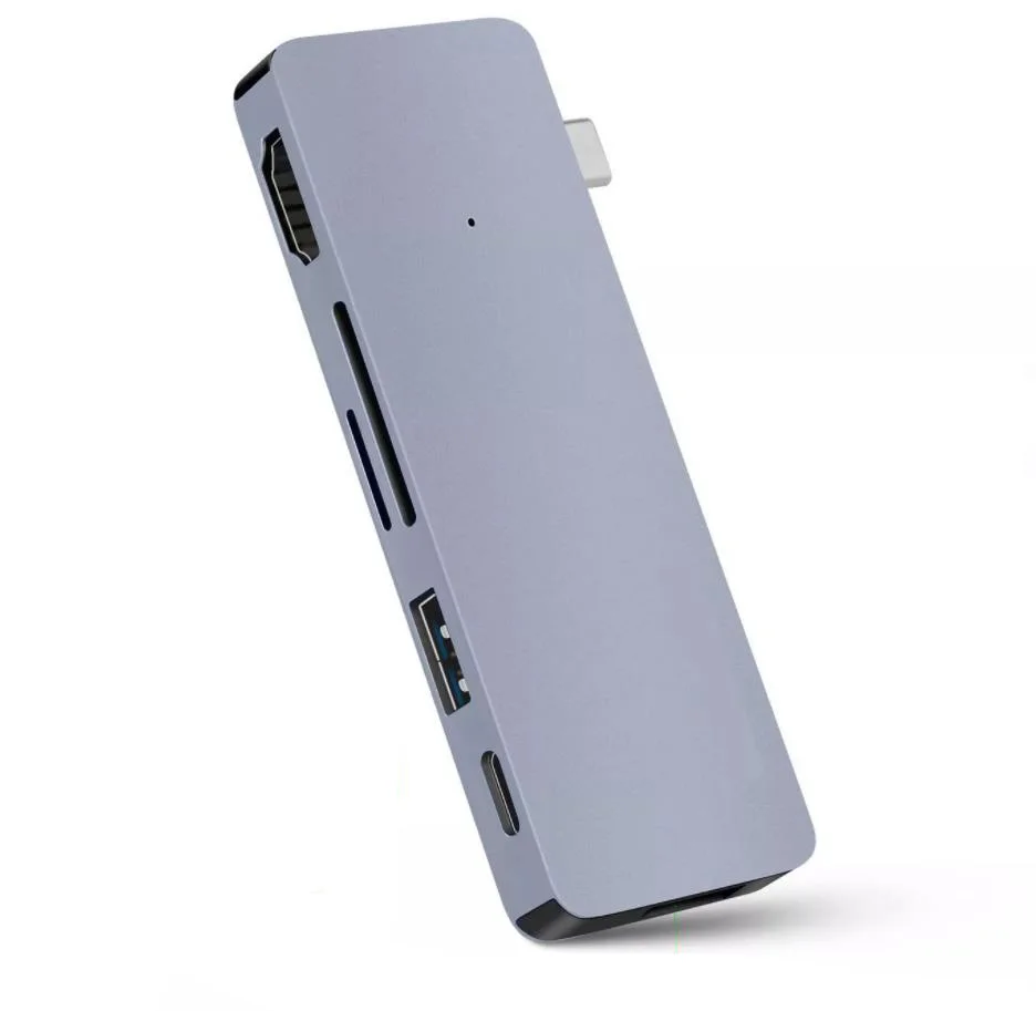 

2021 Portable usb hub, 6 In 1 Led 3.0 Usb Adapter Type C Docking Station For Laptop