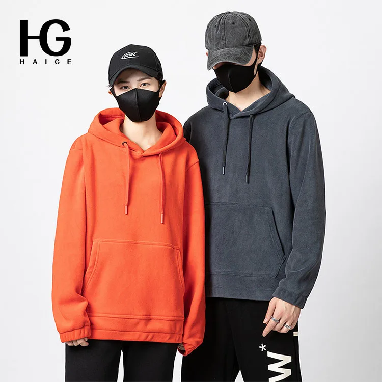 

2023 Factory Price Wool Hoodie Spring And Winter Fleece Hoodie Unisex Plus Size Pullover Couples Hoodie