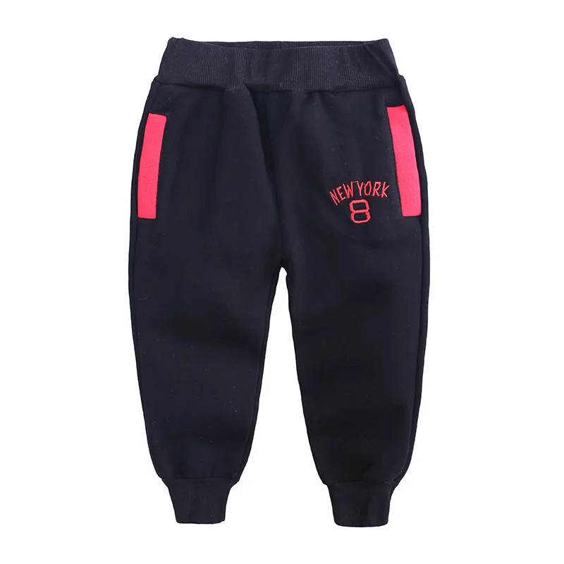 

Newest Style Spring Autumn Boys Pants Kids Trousers Sport Plus Velvet Pant For Baby Boy Children Clothes Kids Clothing, Blue black gray and light gray