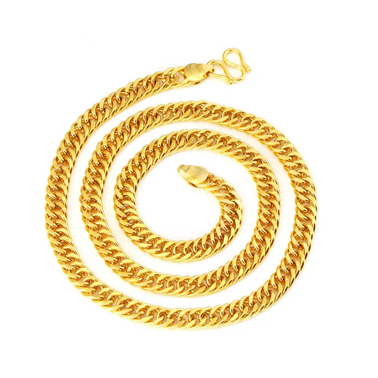 

Fashion Buckle plated 24-karat gold necklace for men
