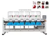 High Speed 6/Six Heads 12 Needles Flat Computerized Embroidery Lace Machine Sewing Machine for Hats Garment Textile T-shirt