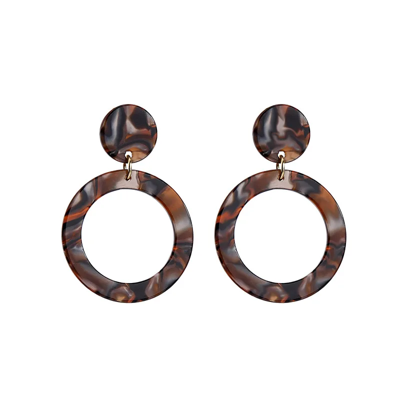 

Tortoise Shell Drop Dangle Statement Resin Geometric Acrylic Hoop Earrings for Women Fashion Jewelry, Gold, silver