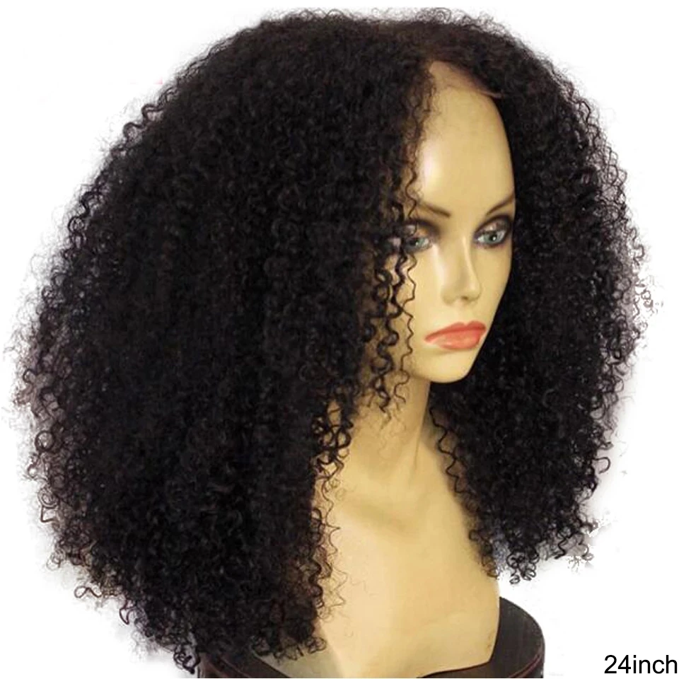 

Mongolian Afro Kinky Curly Wig 180% High Density Virgin Cuticle Aligned Hair Lace Frontal Closure Wigs
