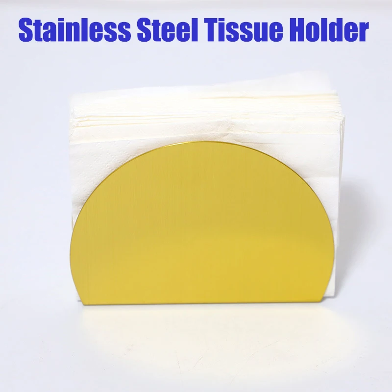 Modern Luxury Half Round Stainless Steel Silver Gold Paper Napkin Holder For Table Buy