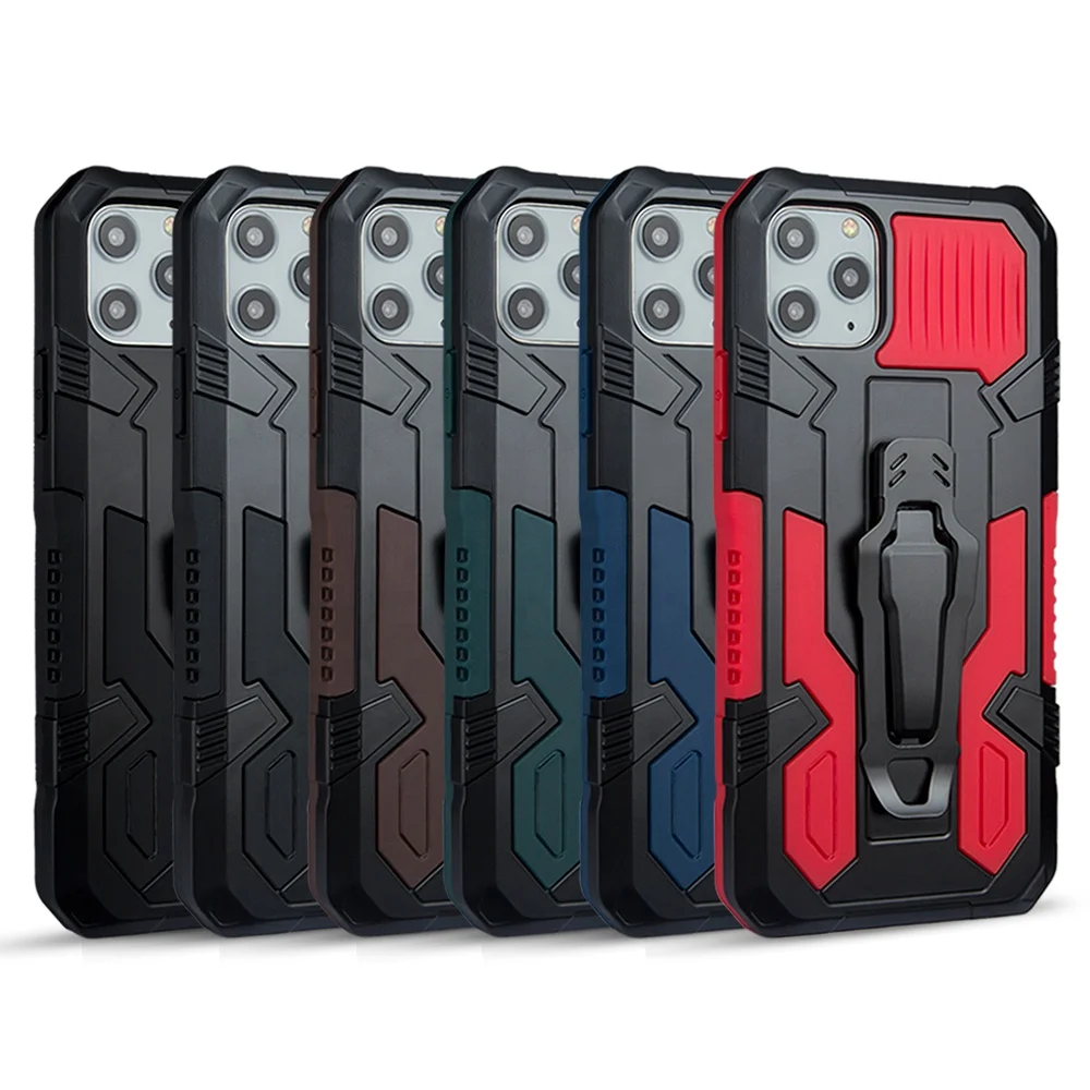 

2022 Military Bumper 2 in 1 PC TPU Kickstand Phone Case for iPhone 11 12 13, Multi colors