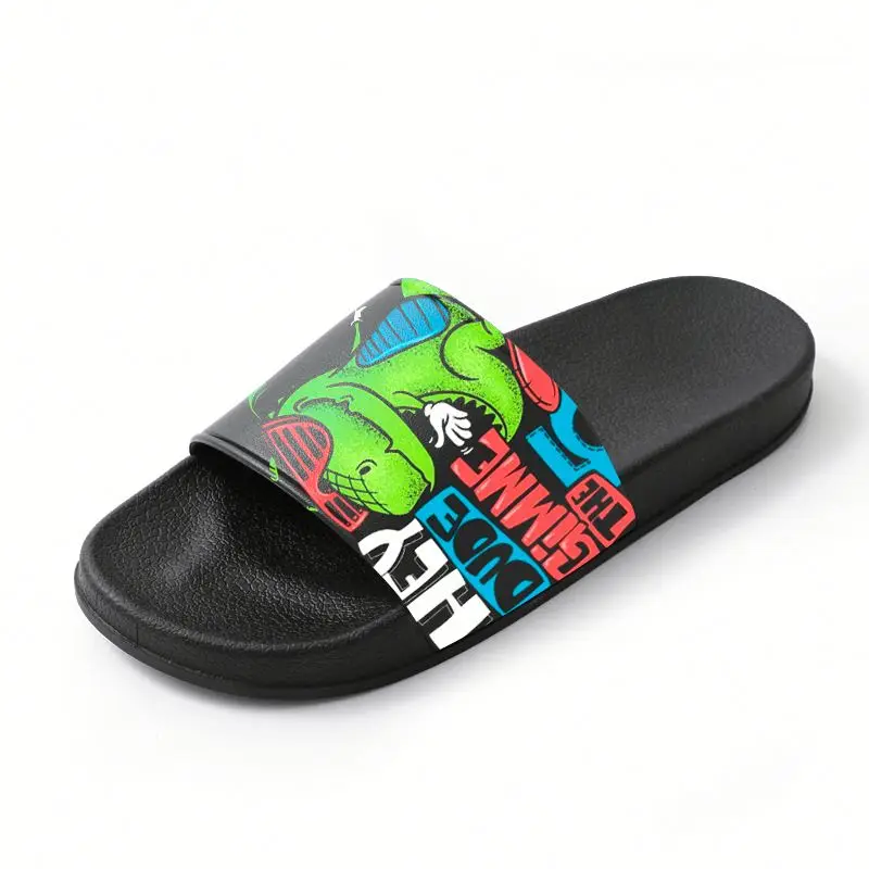 

Custom Printing Logo Pattern Black Plain Men's EVA PVC Sandals Slides Slippers