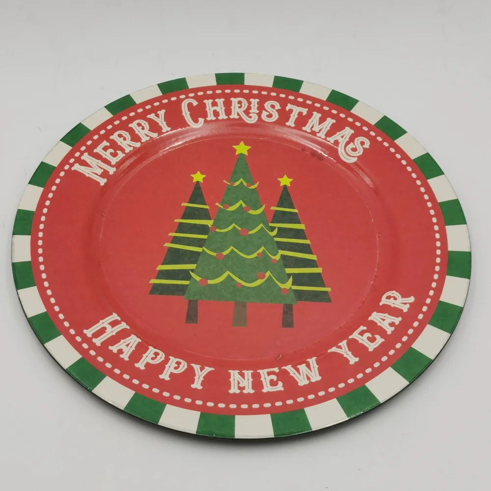 

Hot selling black Plastic Plates Black bordered with gold include fork spoon knife for party