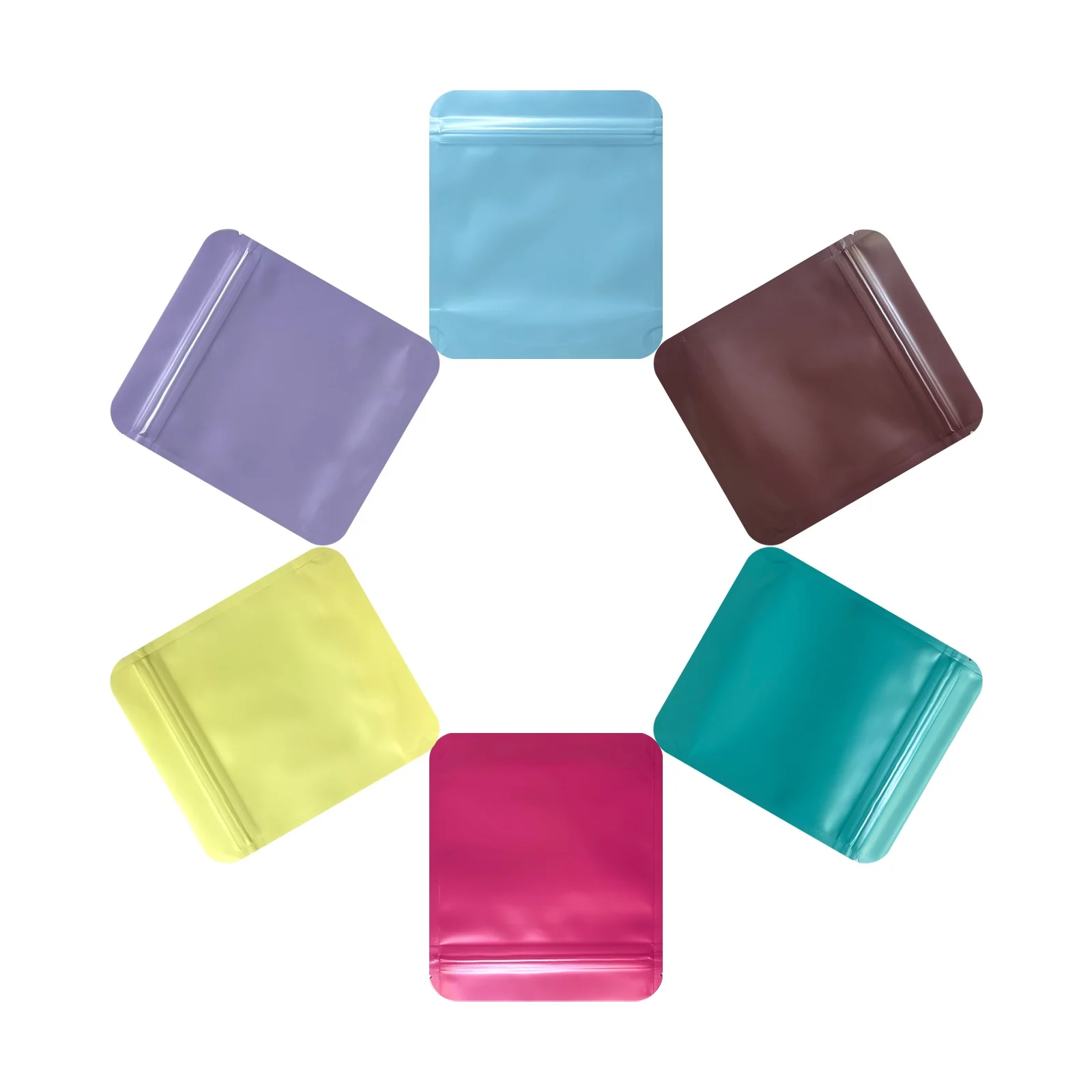 50 PCS Macaron Color Zipper Bag Matte PET Reusable Food Grade Pack For Cosmetics Snacks Food Accessories Facial Mask Coffee Bean