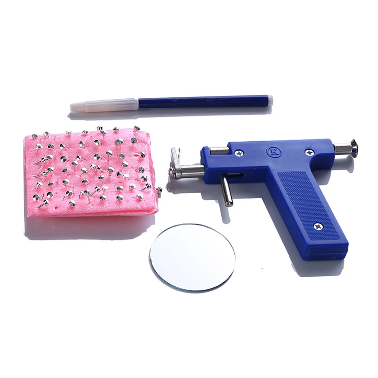 

Steel Ear Piercing Studs Gun Tool Kit including 98pcs Instrument Studs Set Ear Hole Drilling Machine Beauty Tool Set, Blue