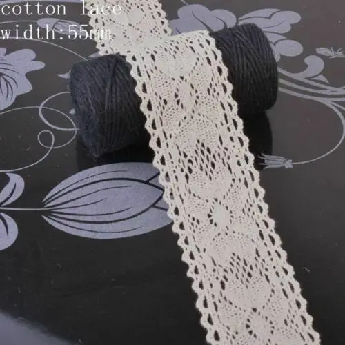 

White Ivory Knitting Cotton Lace Ribbon Handmade Patch work Scrapbook Craft for DIY Apparel Sewing Accessories