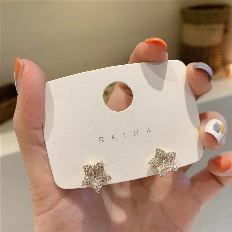 

fashion jewelry trendy crystal stud heart earrings