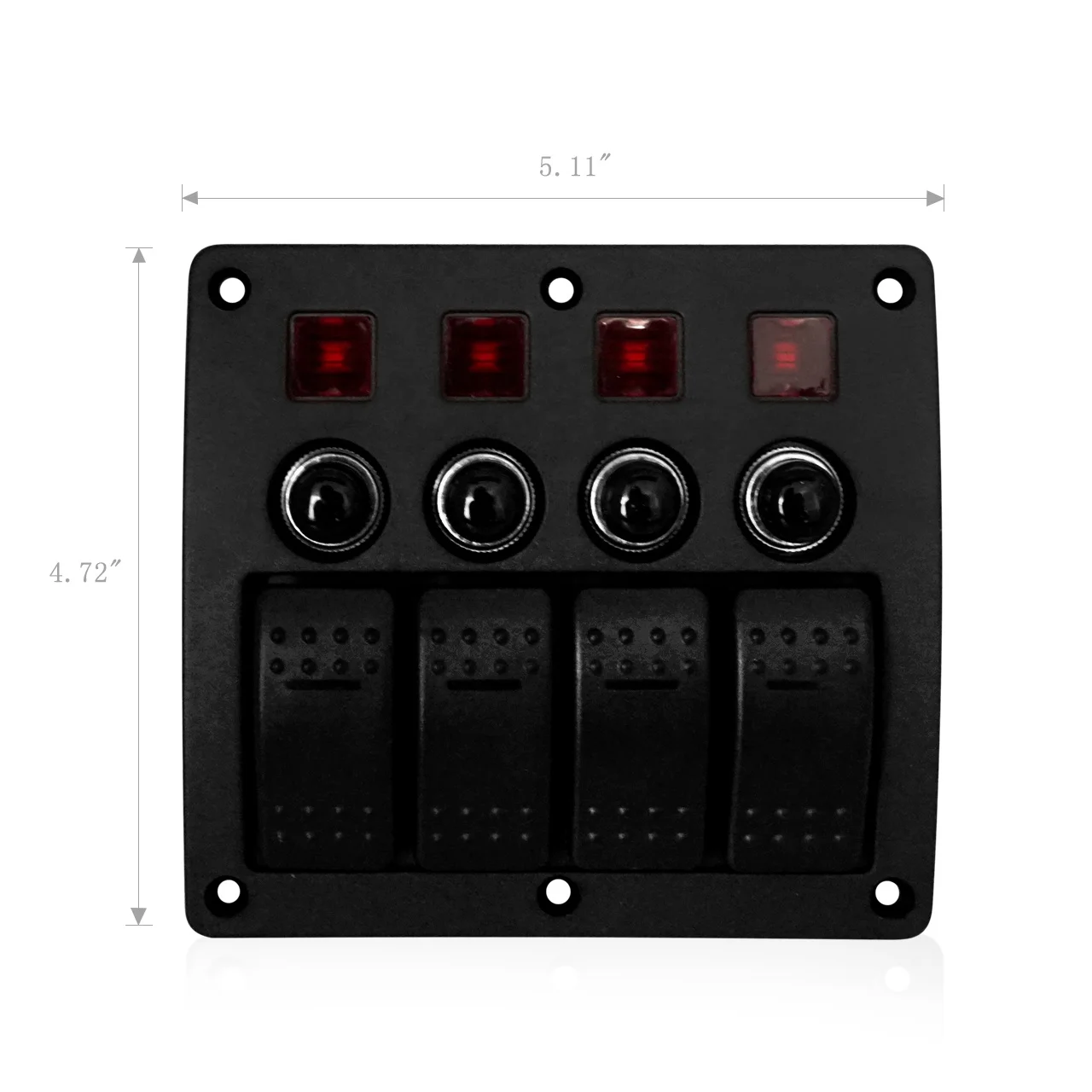 

Genuine Marin grid self locking family vehicle switch panel cover decoration omni RV switch panel, Red indicator