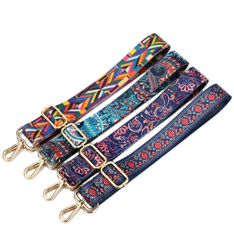 

Colorful National Wide Shoulder Bag Strap Adjustable Replacement Belt For Crossbody Bag Purses Handbag, Multi colors