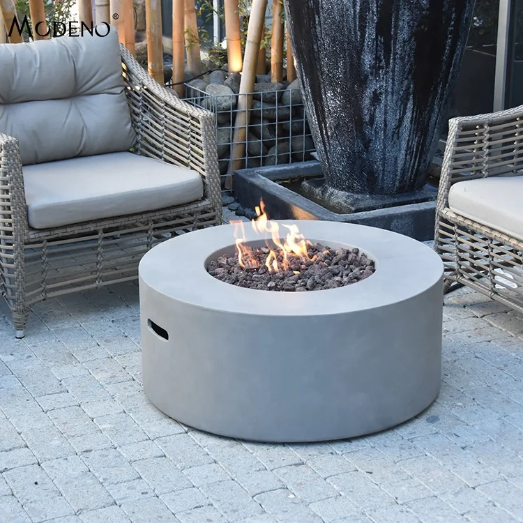 

MODENO hot sale garden cylinder firepit cement patio round fire table outdoor fire pit burner