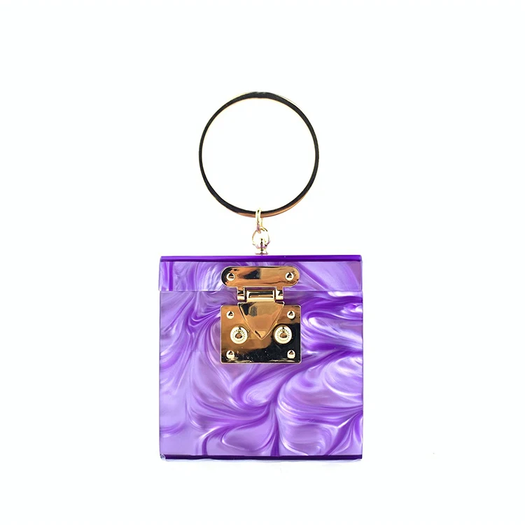

2021 New Acrylic Marble Fashion Box Handbag Designer Evening Bags Ladies, Yellow, wine red, purple, khaki, green, blue