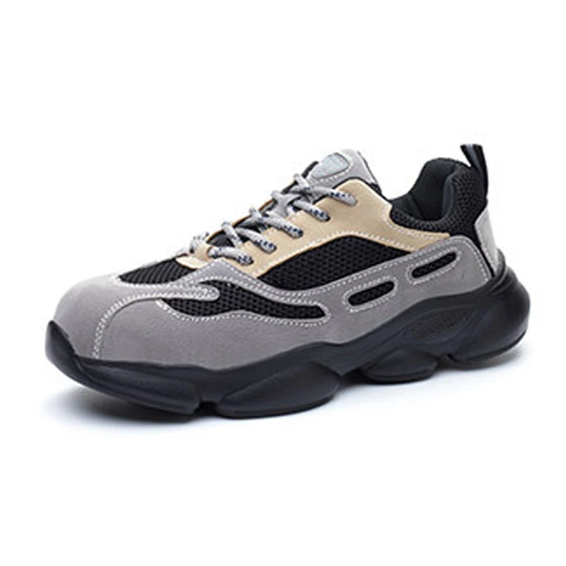 

Comfortable and light safety shoes hot selling for men Anti-smashing Anti-puncture shoes, Black and grey