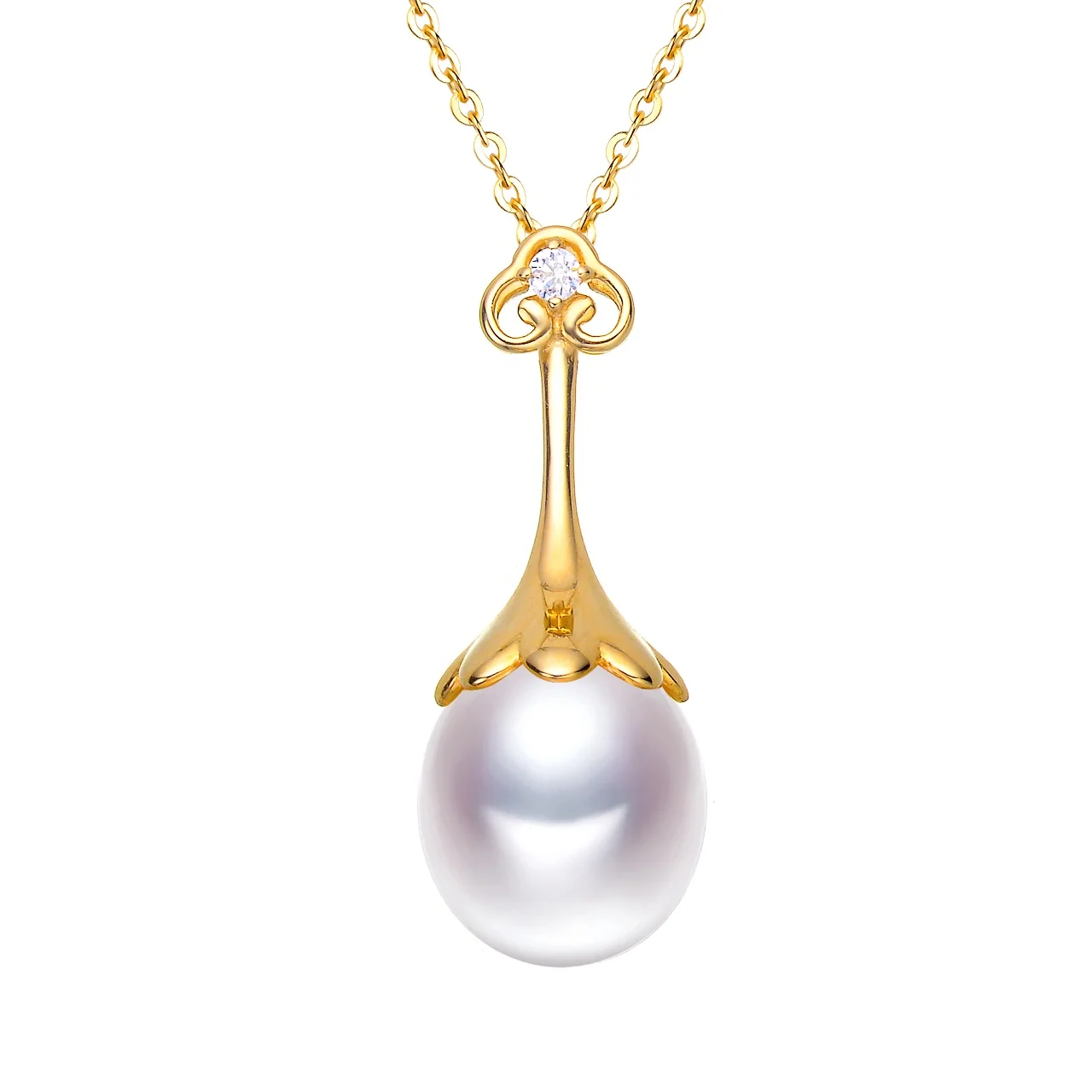 

White-color Pearl Pendant For Women Fashion Classic 925 Sterling Silver Necklace Pearl Real Pearls