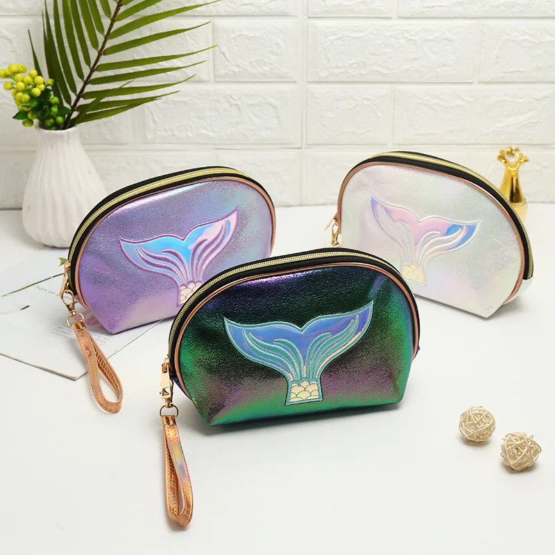 

2020 New Laser Shinny Holographic Custom Makeup Bag Travel Cosmetic Bag Pouch, Customized color