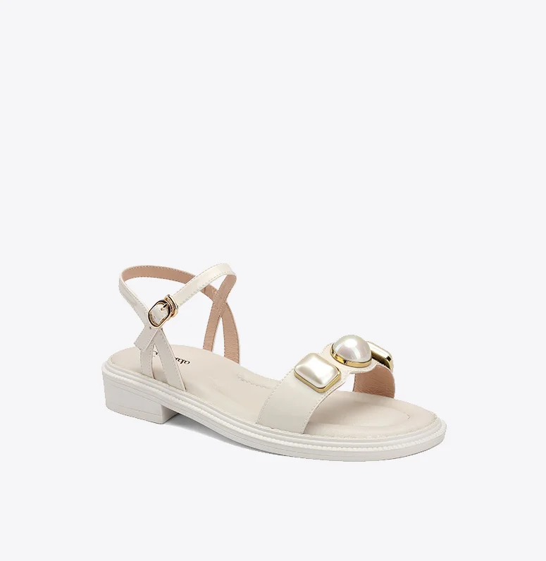 

Fashion round toe flat buckle l women's shoes