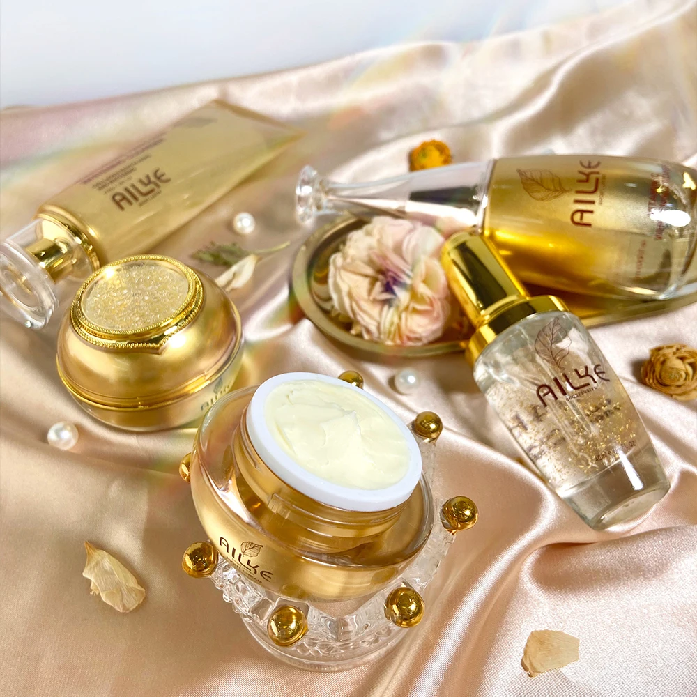 

24 K Gold Serum Vitamin C Facial Toner Whitening Day and Night Cream Skin Care Set