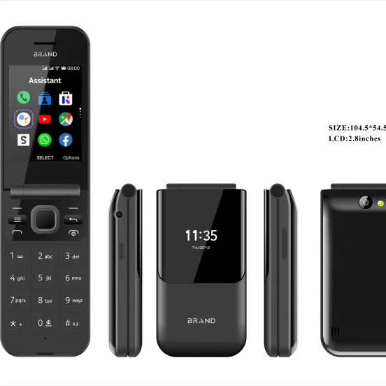 

Folding phone Brand new 2g feature Phone 2.8 Inch and 1.44 inch double LCD, Multi color