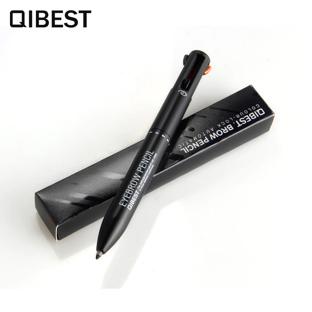 

2021 newest Hot selling QIBEST 4 in 1 eyebrow pencil multi-function automatic brow pencil, eyeliner, lip liner Wholesale