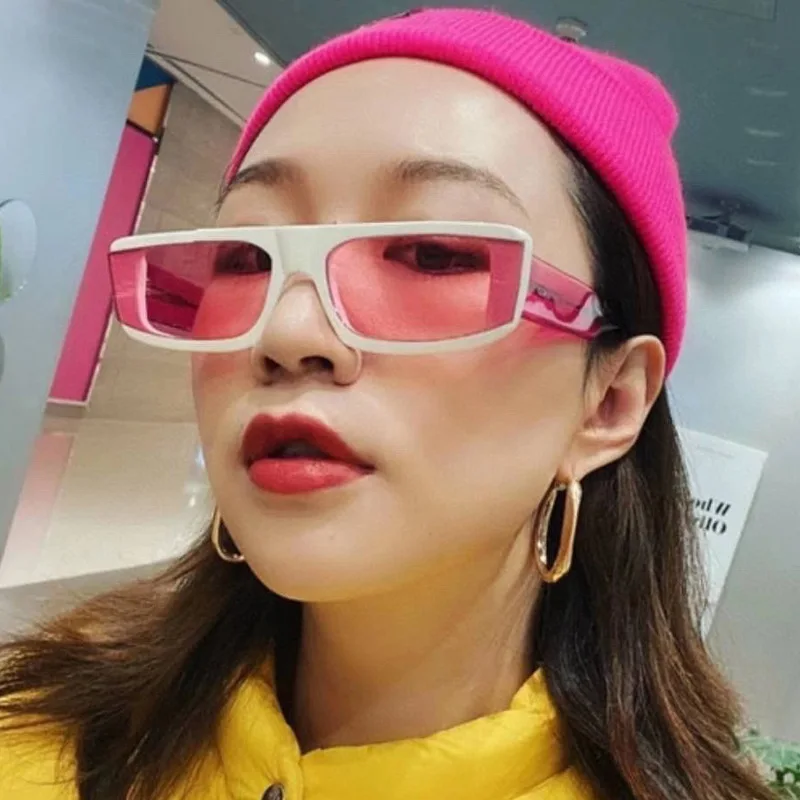 

DLL19067 2021 Trendy Square Frameless sunglasses Fashion 2020 Oversize Custom Logo Promotion sunglasses 2021 women