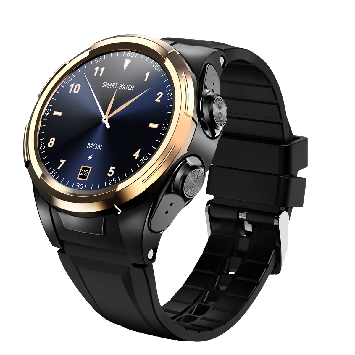 

S201 Smart Watch TWS Headset 2 in 1 blood pressure body temperature Answering Calls Wireless Sports Watches men wrist luxury, Balck , black gold