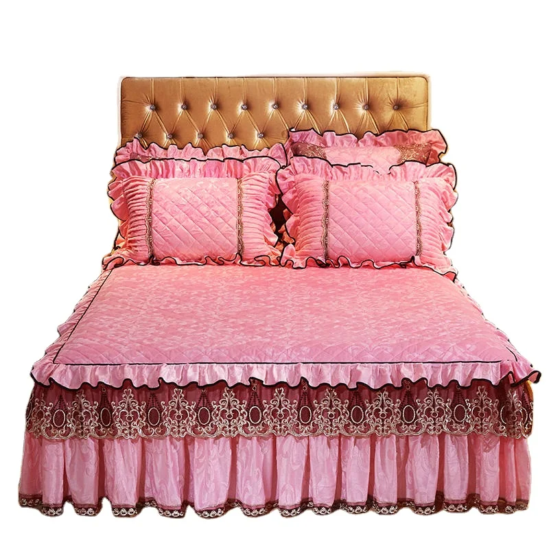 

American Style Short Velvet 3pcs Bedspread Coverlet