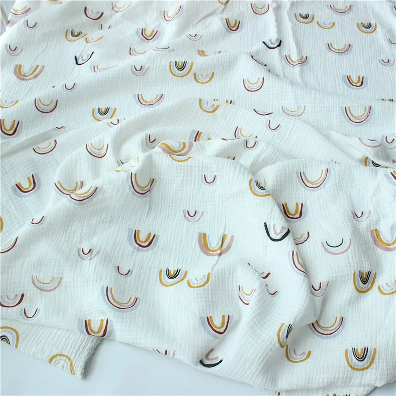 
100%cotton double layer printed gauze baby blanket kids sleepcoat fabric 