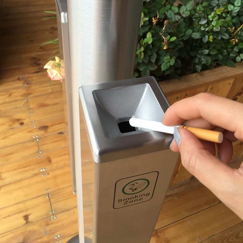 Hw104 Smoking Accessory In Public Area Aluminium Metal Square Black