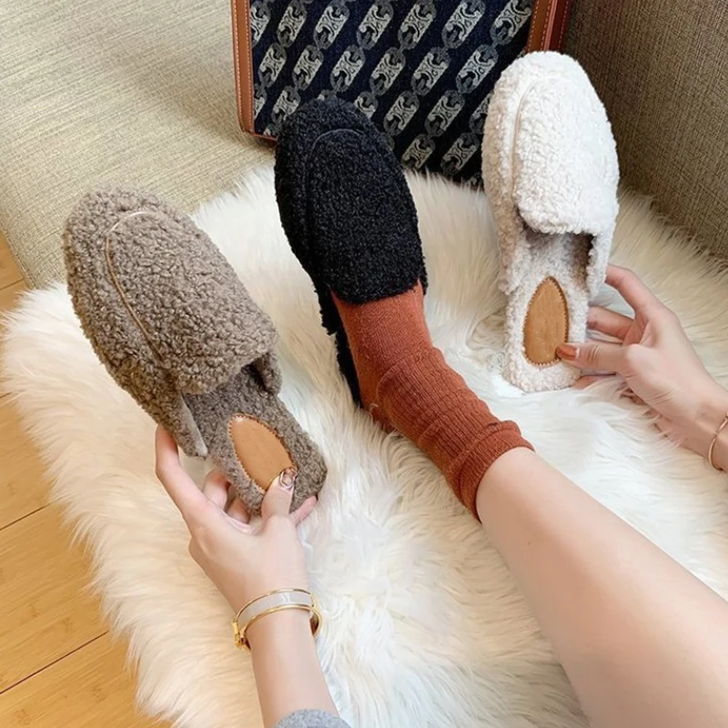 

High quality Australian Sheepskin Fur Wool Slippers Soft Slides For Women Winter Warm OEM Women Slippers indoor shoes